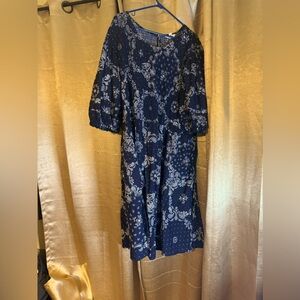 Blue Handkerchief short sleeve dress